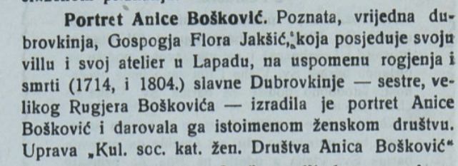 Flora Jakšić, draga prijateljica obitelji Bukovac